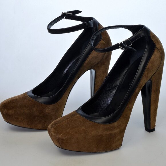 Balenciaga Hidden Platform Heel Ankle Strap Suede Shoes Size 36 - Picture 3 of 7